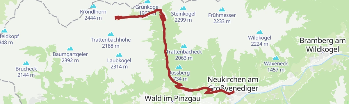 Route map: Neukirchen: 3C Trattenbachtal